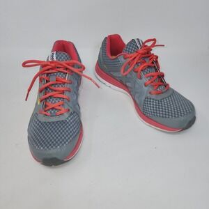 Reebok Sublite Duo Running Shoes Women 9 Grey Coral Yellow Athletic Sneakers
